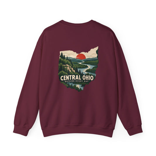 Ohio Sweatshirt — Scenic State Outline Sunset Design