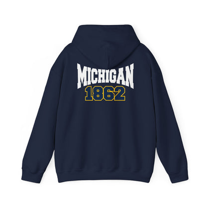 Michigan 1862 Retro Yellow Vector Logo Pullover