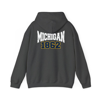 Michigan 1862 Retro Yellow Vector Logo Pullover