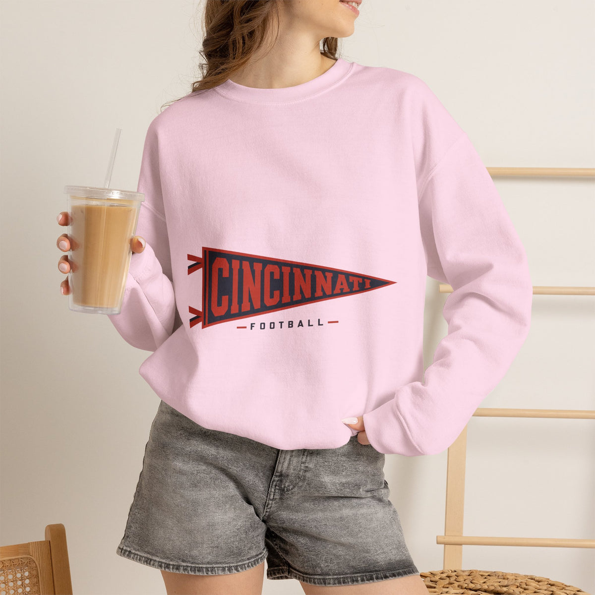 Cincinnati Football Vintage Pennant Crewneck Sweatshirt