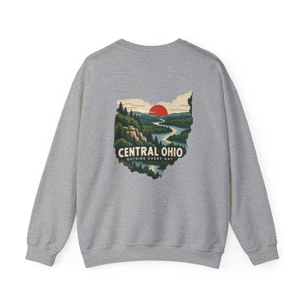 Ohio Sweatshirt — Scenic State Outline Sunset Design