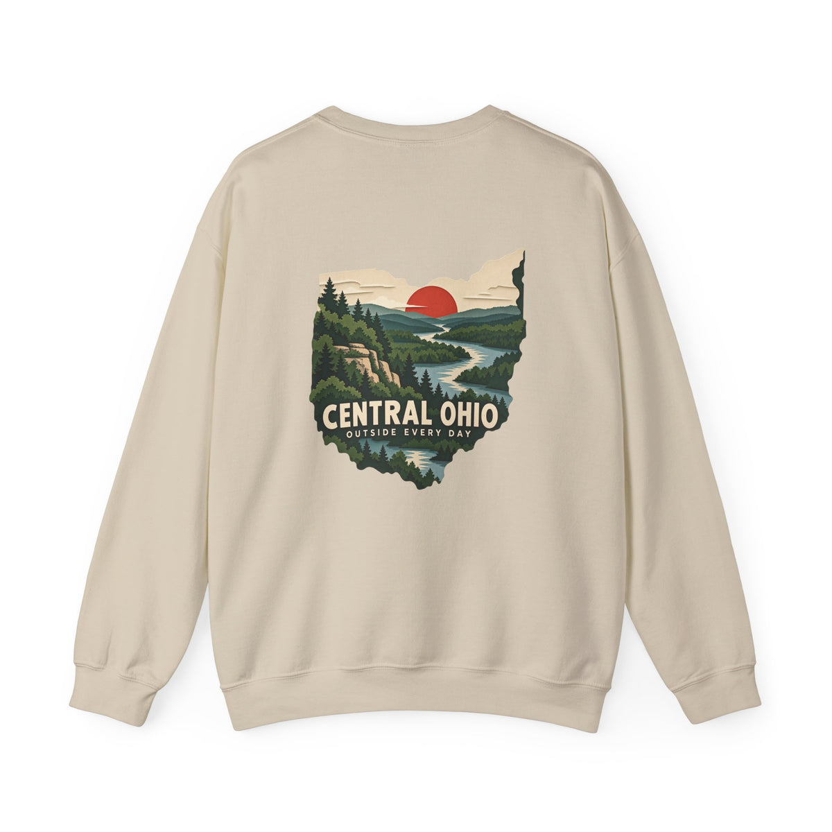 Ohio Sweatshirt — Scenic State Outline Sunset Design