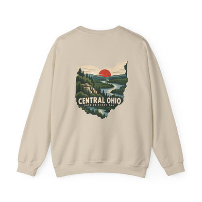 Ohio Sweatshirt — Scenic State Outline Sunset Design