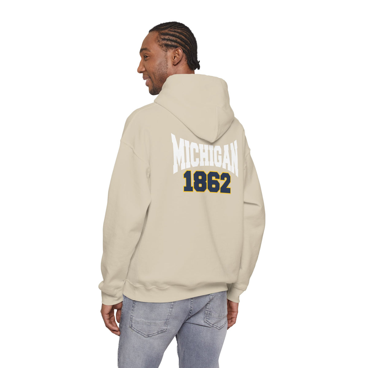 Michigan 1862 Retro Yellow Vector Logo Pullover
