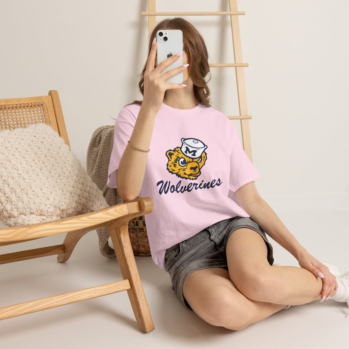 Wolverines Vintage Tiger Mascot T‑Shirt