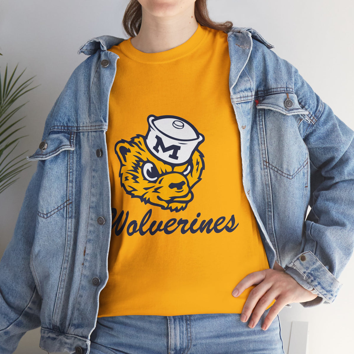Wolverines Vintage Tiger Mascot T‑Shirt