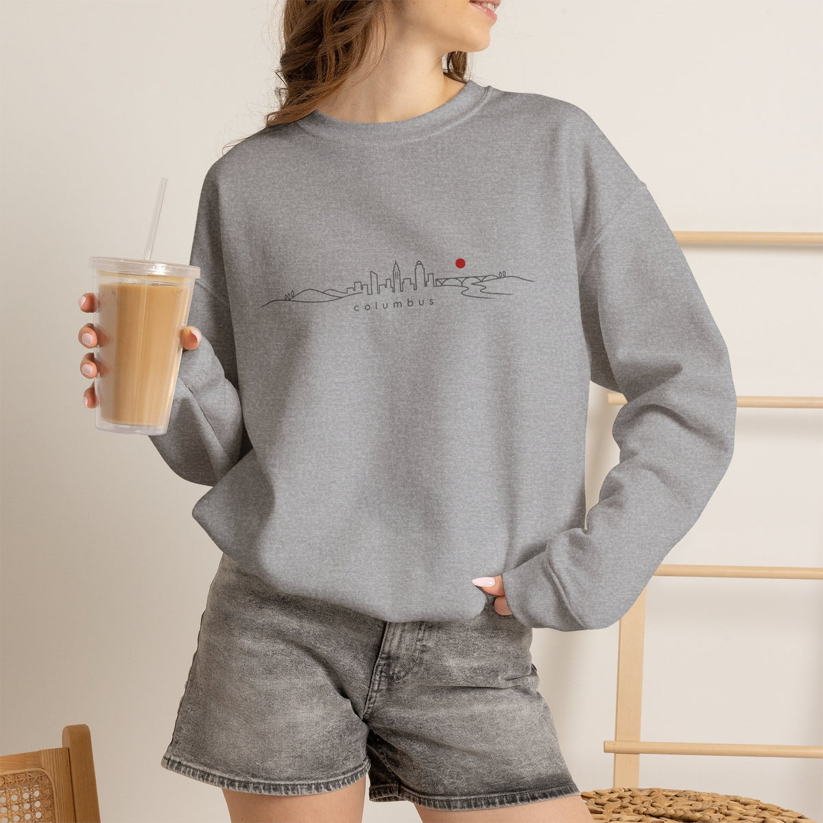 Ohio Sweatshirt — Scenic State Outline Sunset Design
