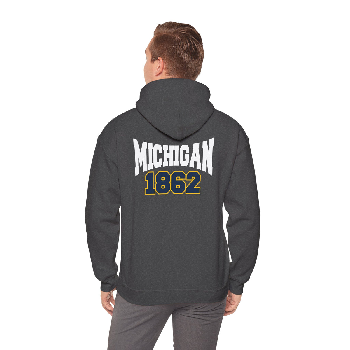 Michigan 1862 Retro Yellow Vector Logo Pullover