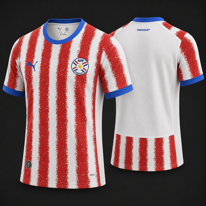 Paraguay Fan Tee Red White - MEN | UNISEX